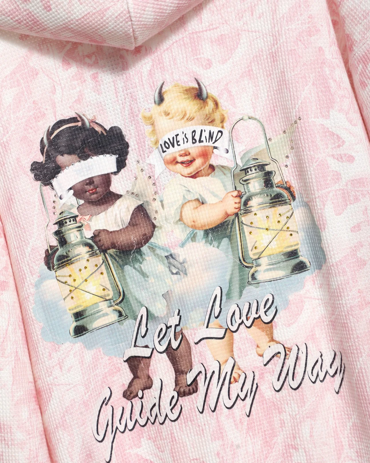 Let Love Guide My Way Rhinestone Racer Hoodie - Image 4