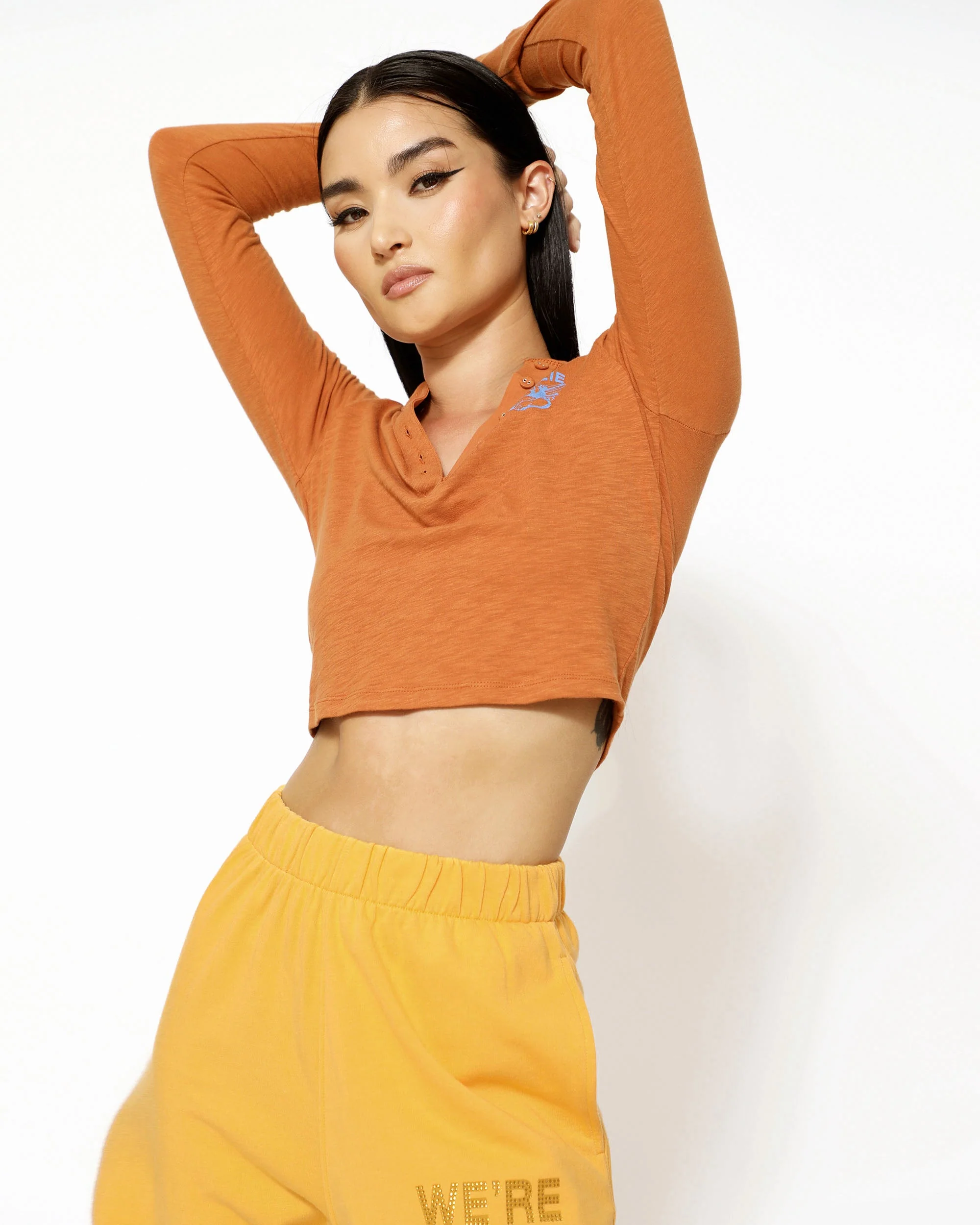 Nutmeg Perspective Shift Crop Henley - Image 4