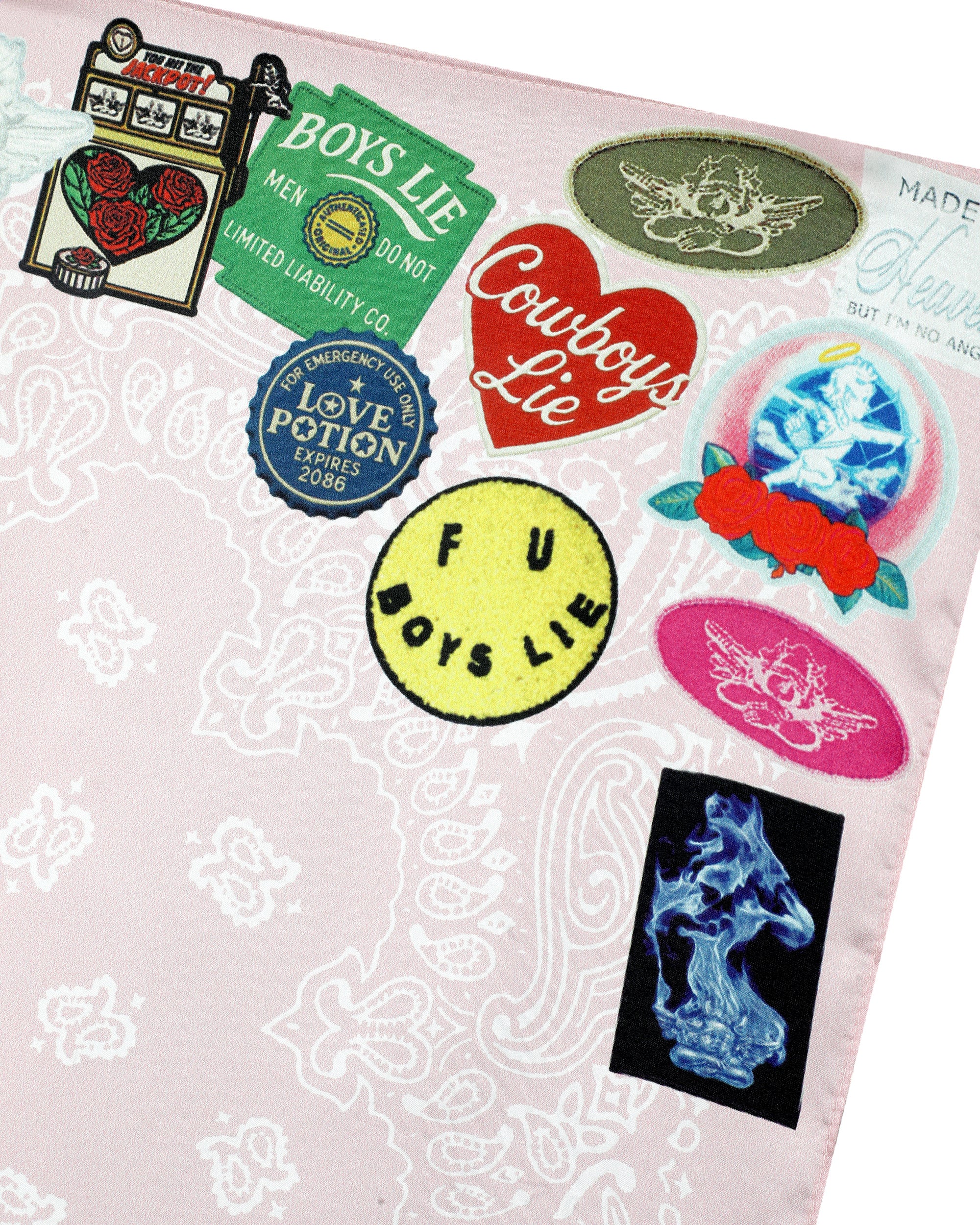 Pink Patched Up Satin Bandana - Image 3