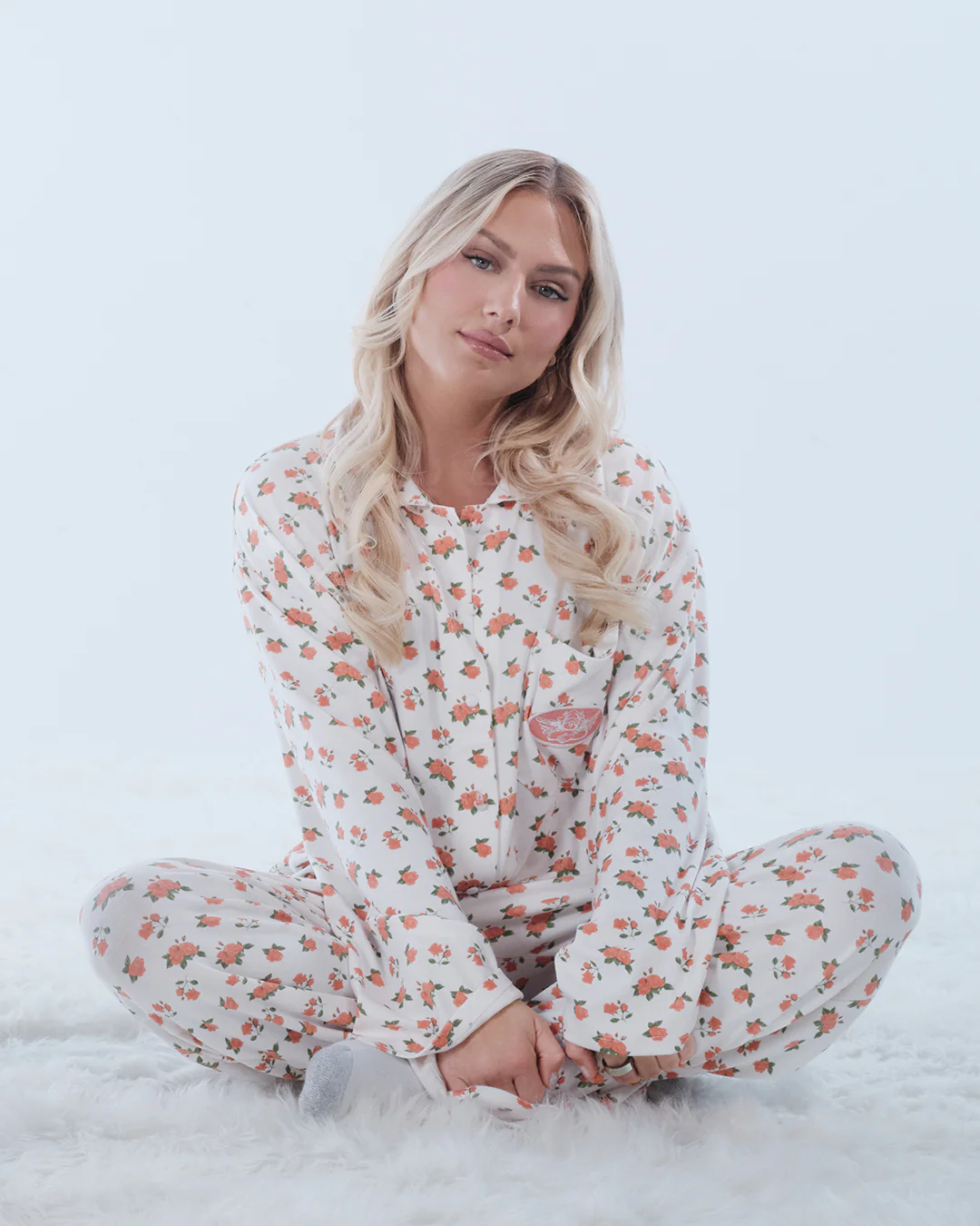 Roses Are Red Button-Down PJ Top - Image 4