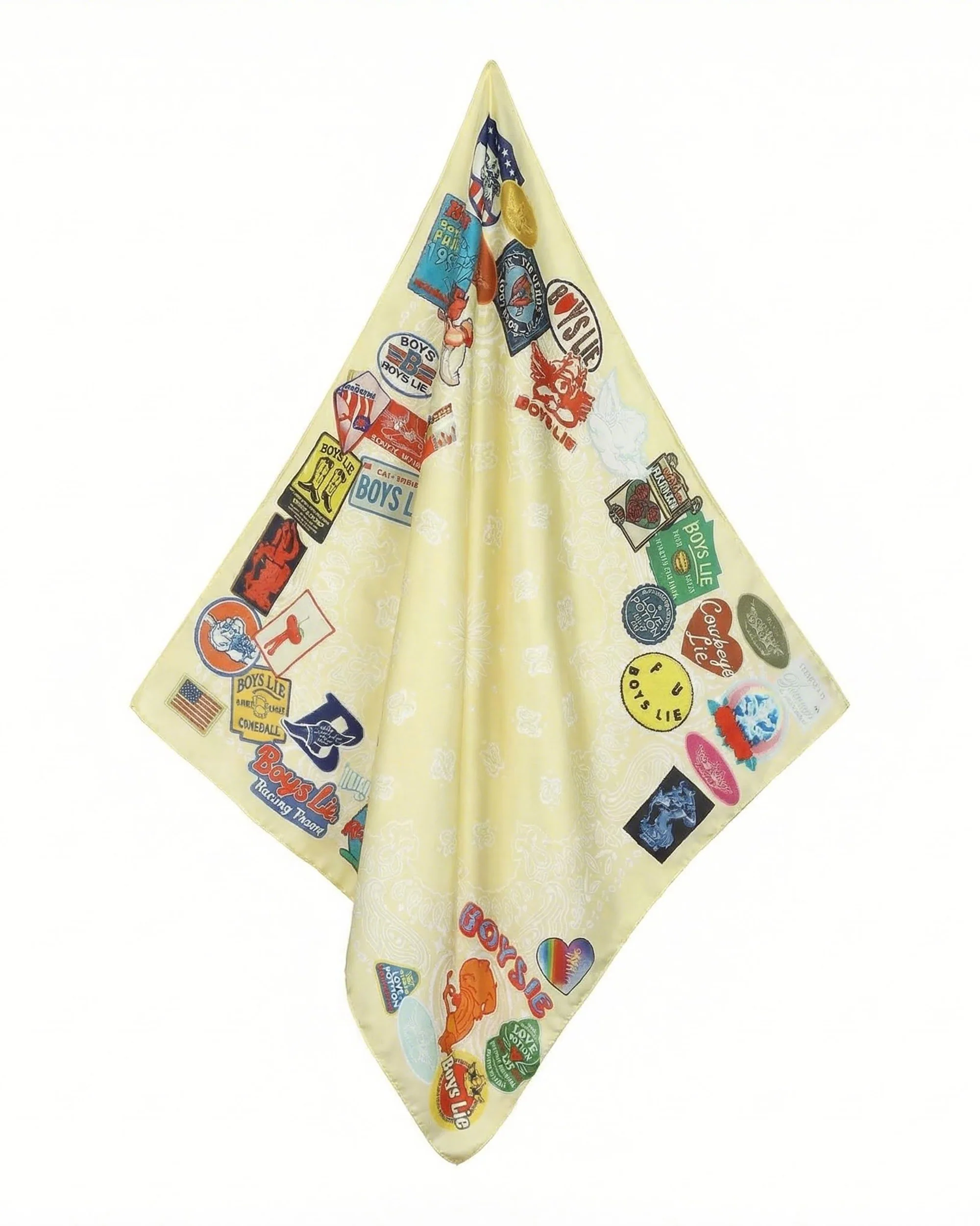 Yellow Patched Up Satin Bandana - Image 3